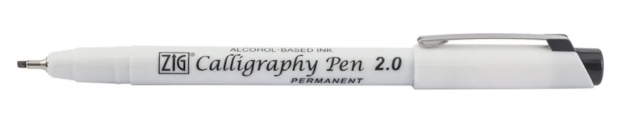 Zig Permanent 2.0 Callıgraphy Kalemi Kesik Uç Siyah Pca-210