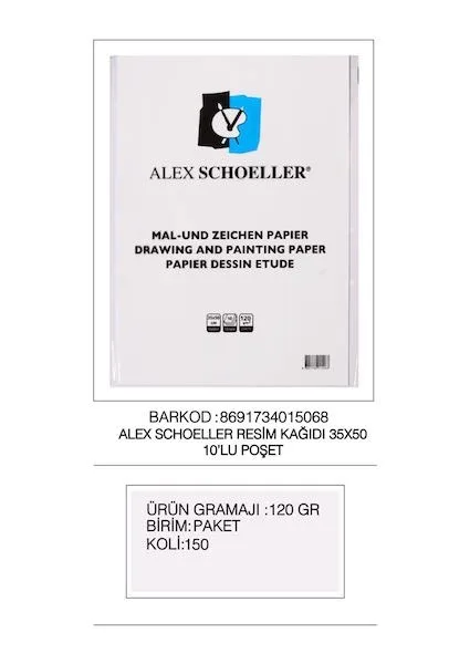 Alex Schoeller 35x50 120 Gr Resim Kağıdı 100"lü Alx-5013