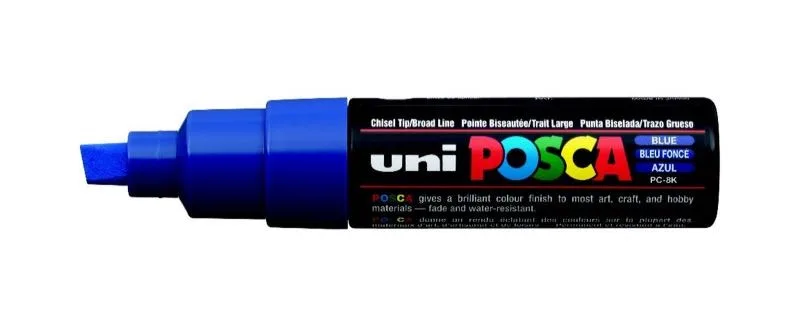 Uni Posca 8.0 Su Bazlı Poster Markörü Blue Pc-8k