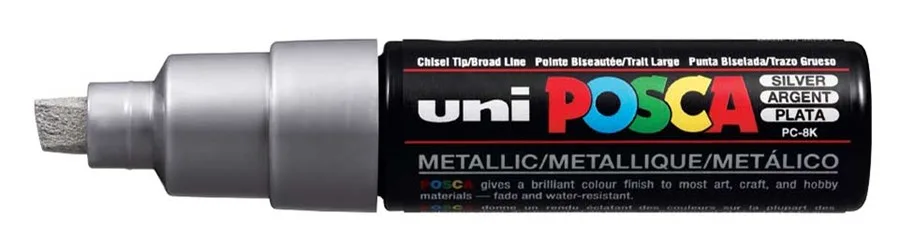 Uni Posca 8.0 Su Bazlı Poster Markörü Sılver Pc-8k