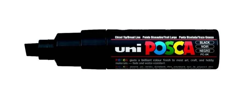 Uni Posca 8.0 Su Bazlı Poster Markörü Black Pc-8k