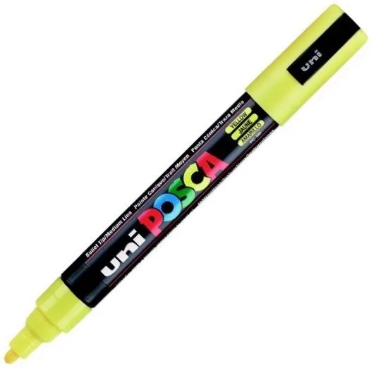 Uni Posca 1.8-2.5 Su Bazlı Poster Markörü Yellow Pc-5m