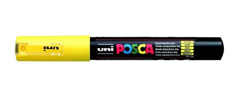 Uni Posca 0.7 Su Bazlı Poster Markörü Yellow Pc-1m