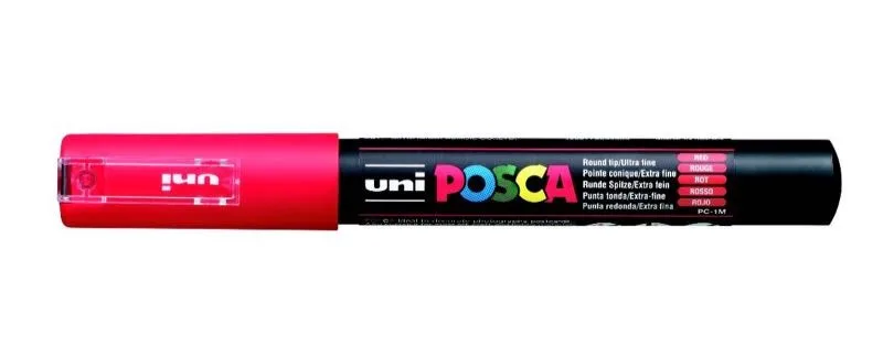 Uni Posca 0.7 Su Bazlı Poster Markörü Red Pc-1m