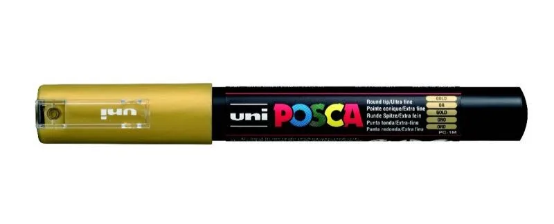Uni Posca 0.7 Su Bazlı Poster Markörü Gold Pc-1m