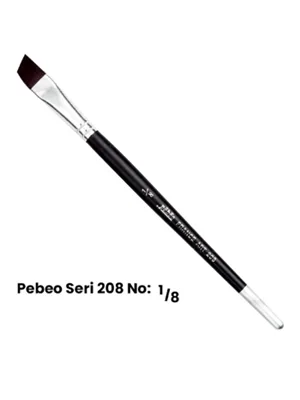 Pebeo Yan Kesik Sentetik Kıl Fırça Kısa Sap 208 1\8