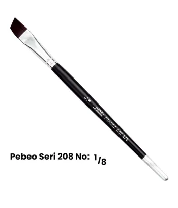 Pebeo Yan Kesik Sentetik Kıl Fırça Kısa Sap 208 1\8
