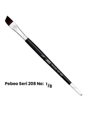 Pebeo Yan Kesik Sentetik Kıl Fırça Kısa Sap 208 5\8
