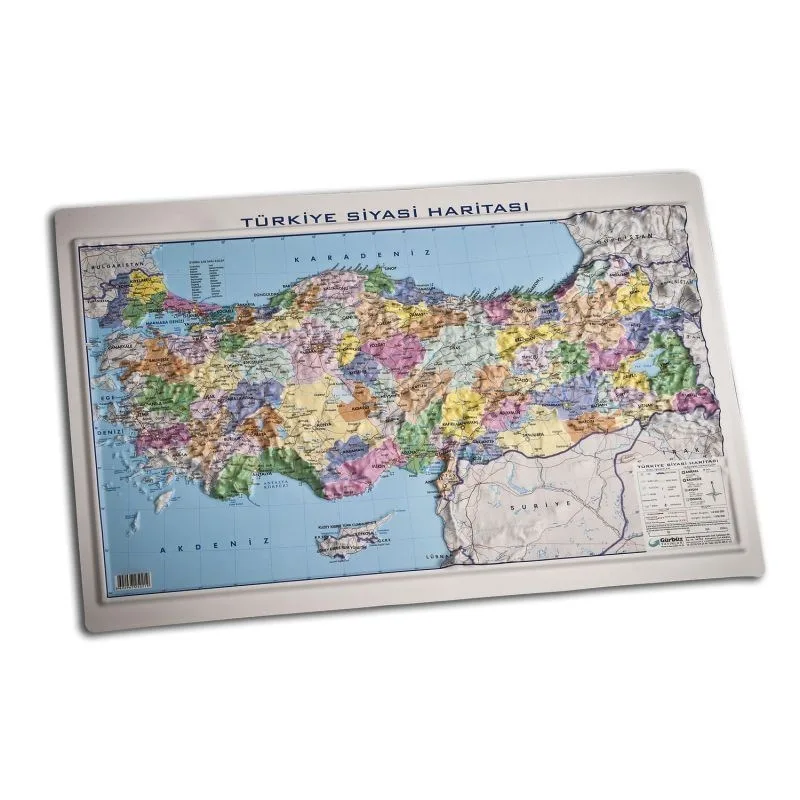Gürbüz Türkiye 35x50 Kabartmalı Siyasi Harita