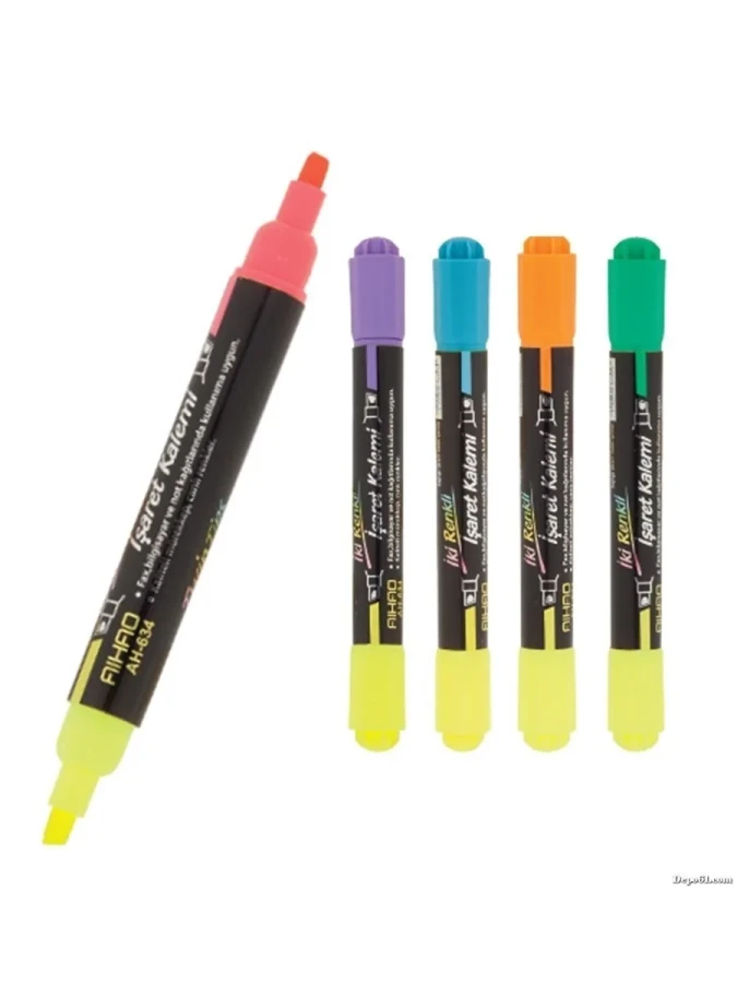 Aihao İki Renkli Fosforlu Kalem Ah-634