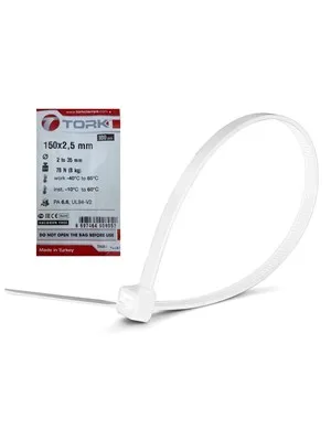 Tork Tkb-100m 2.5x100 100lü Beyaz Kablo Bağı
