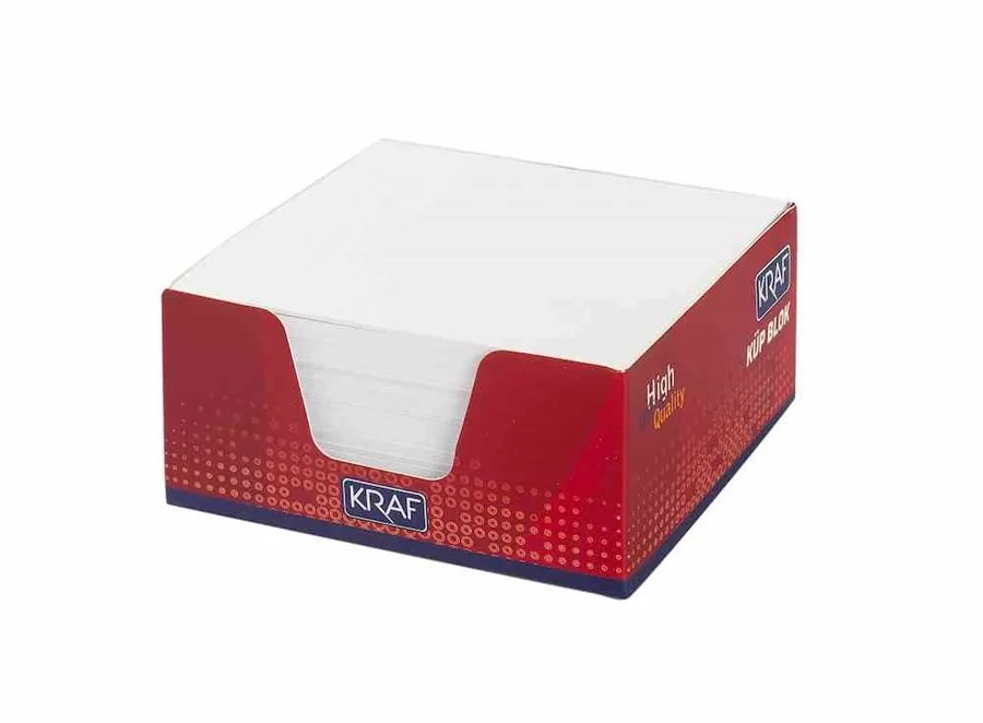 Kraf 9x9 Cm Küp Blok Beyaz 116g