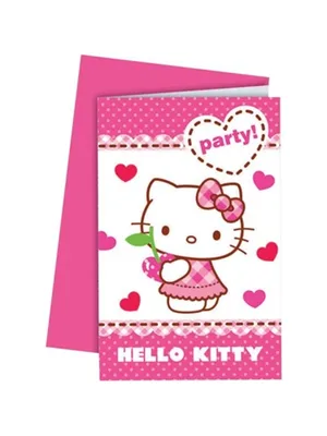 Parti Dünyası Hello Kıtty Davetiye+zarf 6 Lı 1797