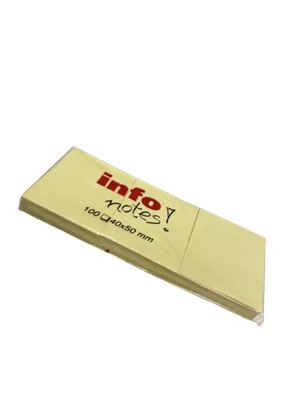 İnfo 40x50 Mm 3' Lü Yapışkanlı Not Kağıdı 100 Yp Sarı