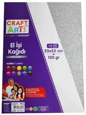 Craft Arts 25x35 Cm 150 Gr Simli Elişi Kağıdı 10''lu Uca-150s