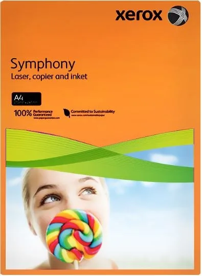 Xerox Symphony A4 80 Gr 500"lü Renkli Fotokopi Kağıdı Fos.turuncu