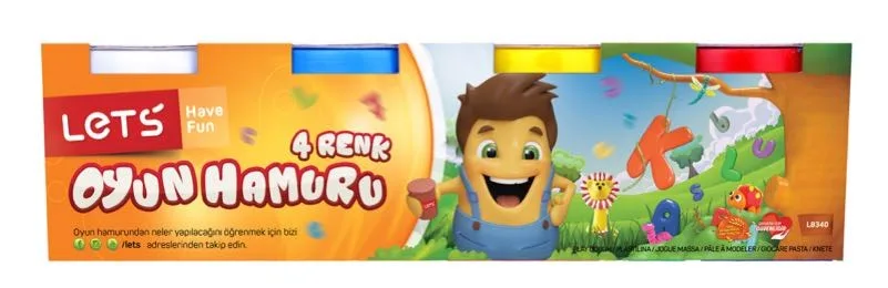 Lets Oyun Hamuru 4 Renk 600 Gr Normal Renkler L8340