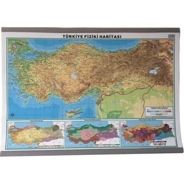 Odak 70x100 Türkiye Siyasi-fiziki Çift Taraflı Harita