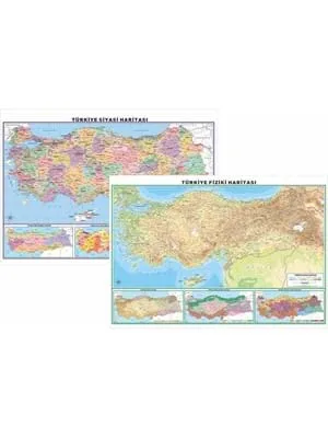 Odak 70x100 Türkiye Siyasi-fiziki Çift Taraflı Harita