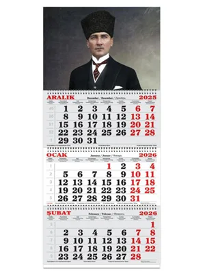 Keskin Color Spiralli 3 Aylık Jumbo Denizci (gemici) Takvimi Atatürk-1 600116-99 (2026)