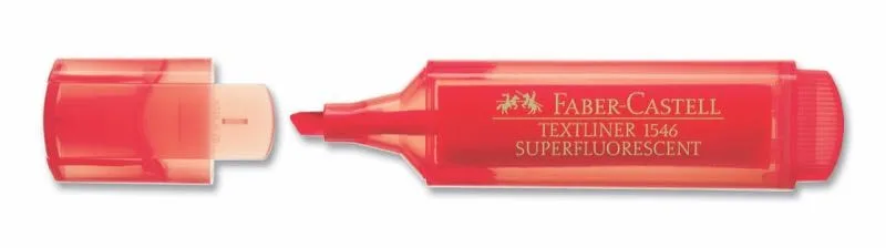 Faber Castell Fosforlu Kalem Şeffaf Kasa Kırmızı 154621