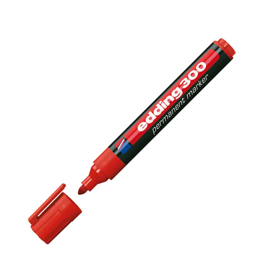 Edding E-300 Permanent Marker Kalem Kırmızı Yuvarlak Uç
