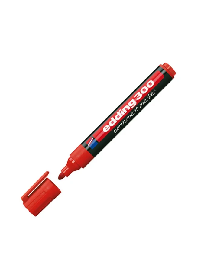 Edding E-300 Permanent Marker Kalem Kırmızı Yuvarlak Uç