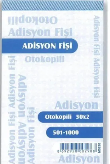 Altınyıldız 2n Otokopili Adisyon Fişi Numaralı 50yp