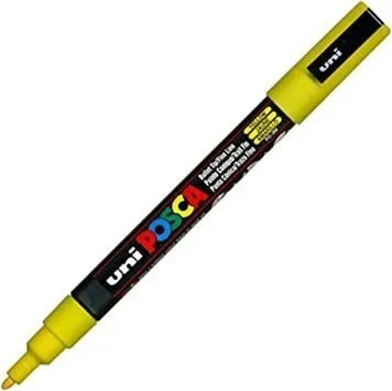 Uni Posca 0.9-1.3 Su Bazlı Poster Markörü Yellow Pc-3m