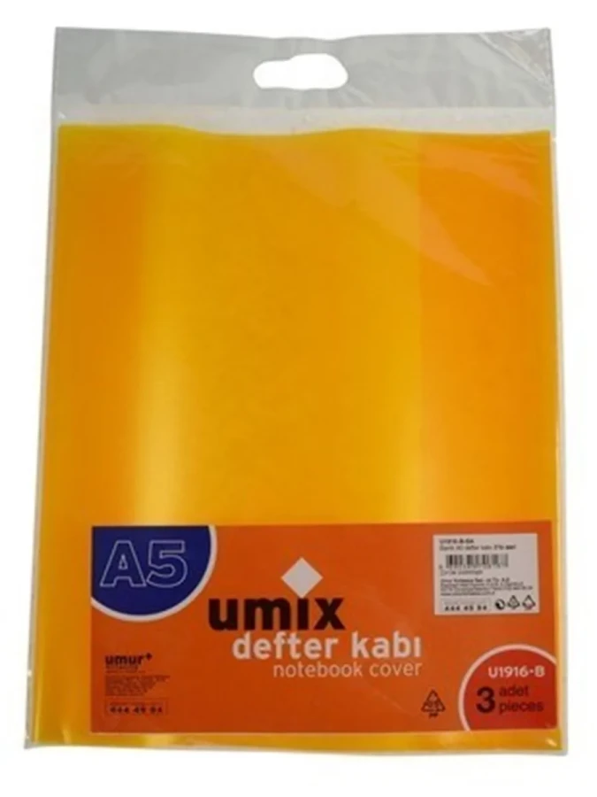 Umix A4 Hazır Kitap Kabı Sarı Bantlı 3 Lü 1915