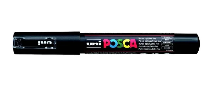 Uni Posca 0.7 Su Bazlı Poster Markörü Black Pc-1m