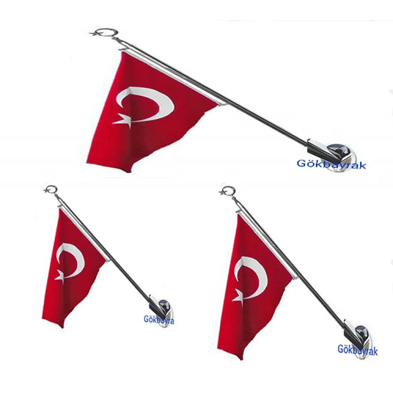Kale 120 Cm Krom Bayrak Direği Duvara Monte ( 70x105 Bayrak İçin)