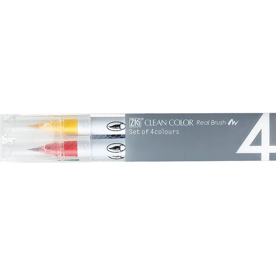 Zig Brush Wrıter Fırça Uçlu Kalem 4"lü M.renk Km50f
