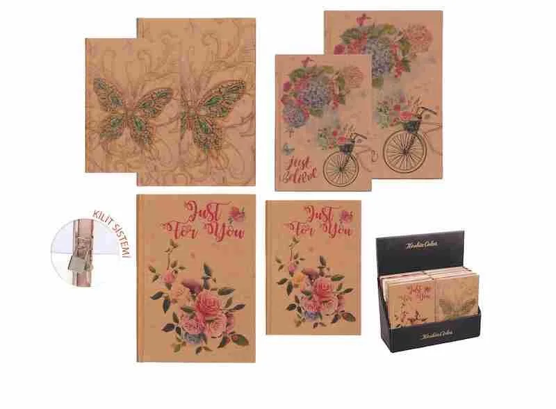 Keskin Color 14x20 Cm Sert Kapak Kraft Hatıra Defteri 96 Yp 310250-99-03