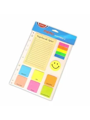 Noki Memo Yapışkanlı Not Kağıdı Seti Combo2-3-4 12702-12703-12704