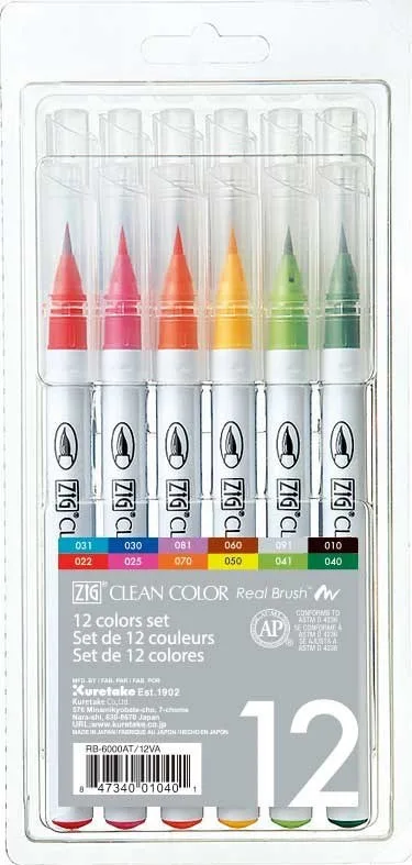 Zig Clean Color Real Brush Callıgraphy Kalemi 12"li Rb-6000at