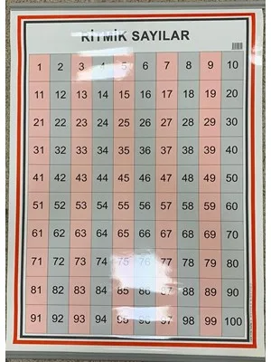 Odak 50x70 Ritmik Sayılar 1'den 100'e Kadar Selefonlu Çıtalı