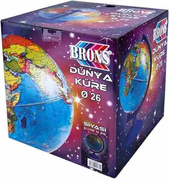 Brons 26 Cm Küre Dünya Siyasi Br-803