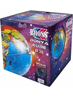 Brons 20 Cm Küre Dünya Siyasi Br-800