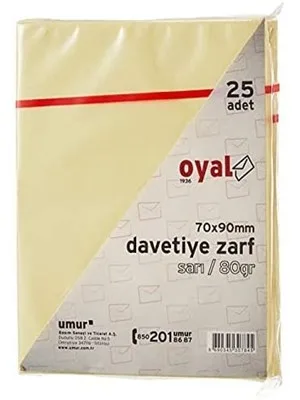 Oyal 7x9 80 Gr Davetiye Zarfı 25"li M.renkler
