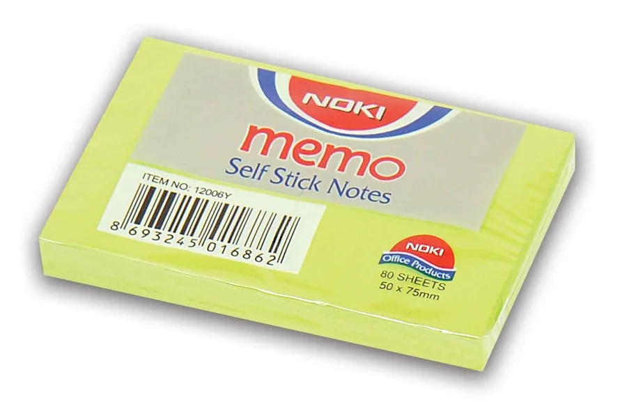 Noki Memo 50x75 Yapışkanlı Not Kağıdı Yeşil 12006y
