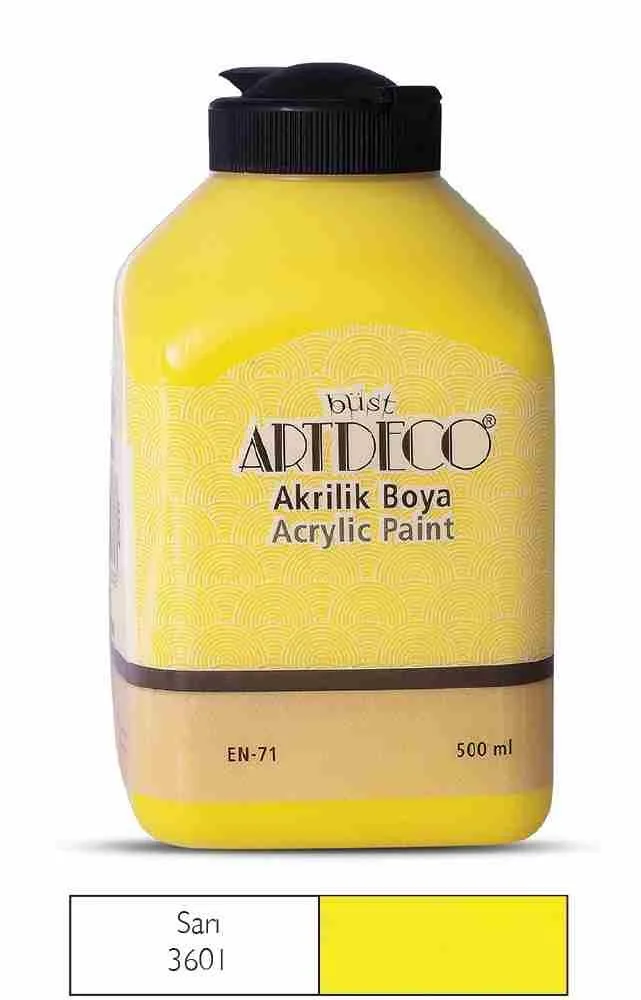 Artdeco 500 Ml Akrilik Boya Sarı 70l-3601