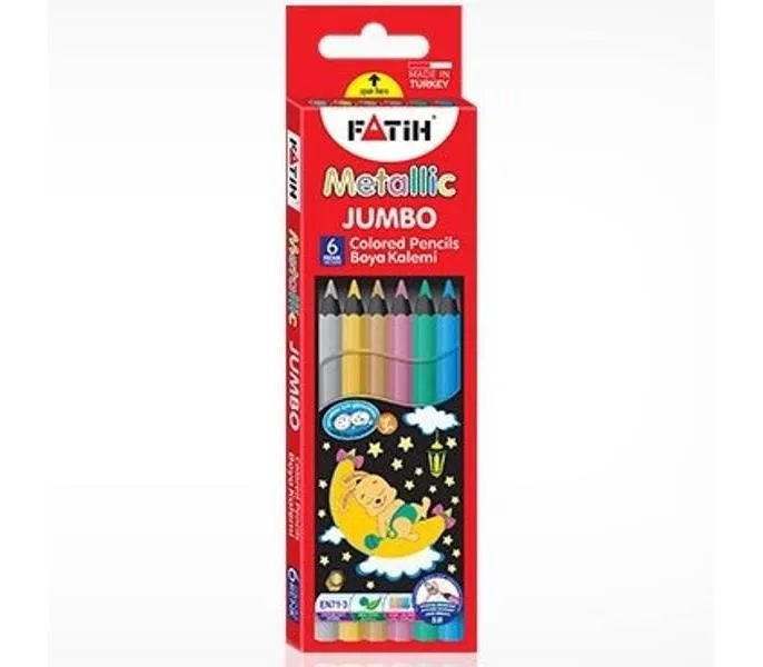 Fatih 6 Renk Jumbo Metalik Tam Boy Kuruboya Kalemi 33360