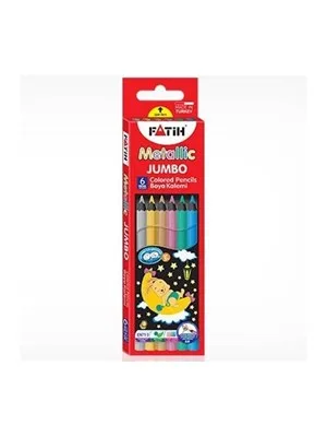 Fatih 6 Renk Jumbo Metalik Tam Boy Kuruboya Kalemi 33360