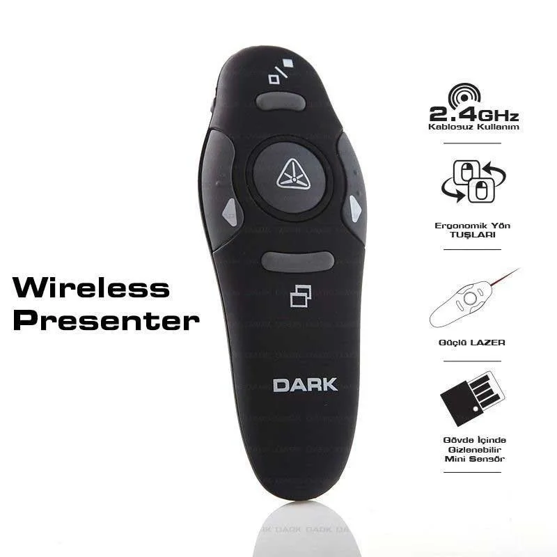 Dark Dk-ac-wp03 2.4ghz Kırmızı Lazerli Sunum Kumandası