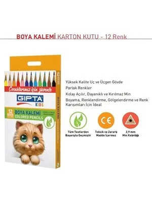 Gıpta Kıds Kuruboya Karton Kutu 12 Renk 201