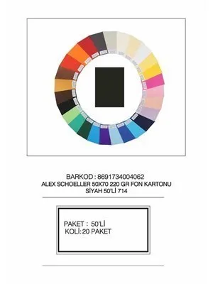 Alex Schoeller 50x70 10 Renk Fon Kartonu 120 Gr 13001