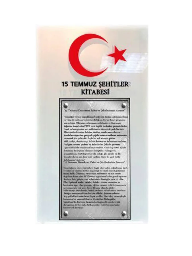 Unıversal 65x110 Pleksi 15 Temmuz Şehitler Panosu