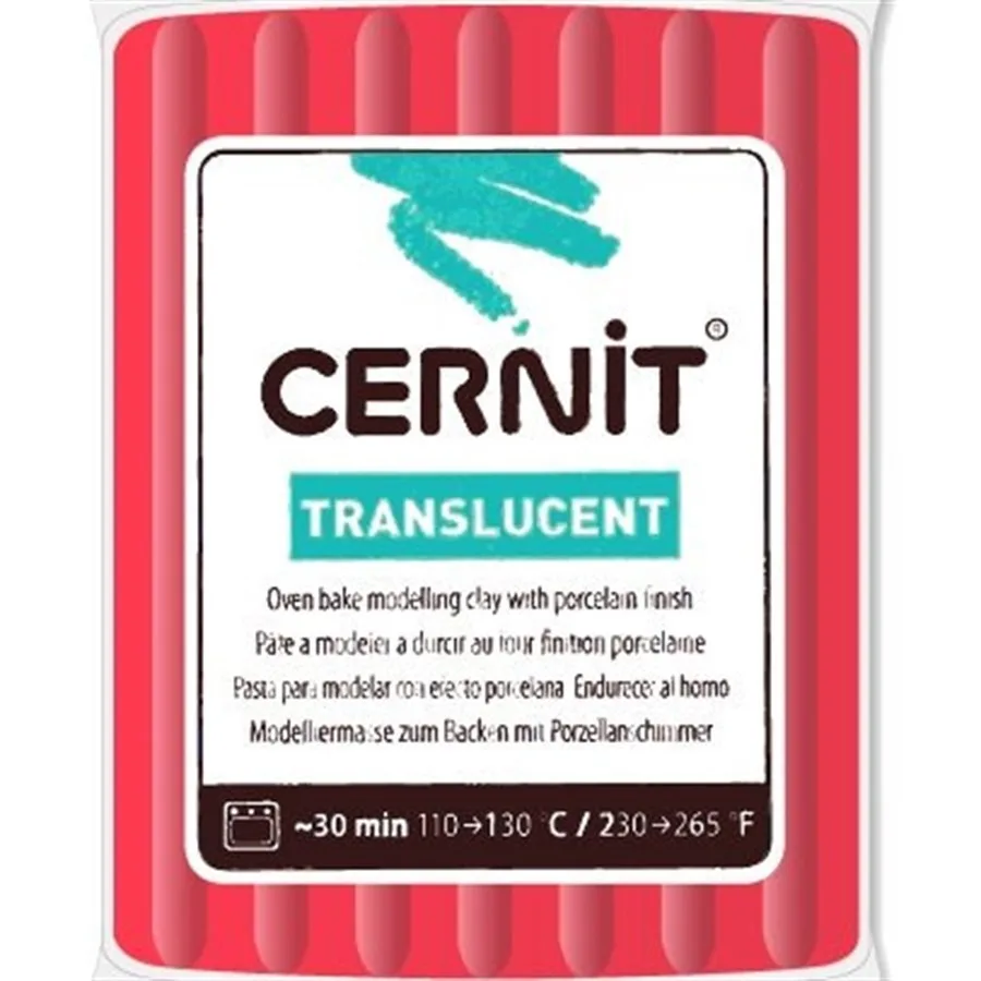 Cernit Fırınlanabilir Seramik Hamuru 56 Gr Yarı Saydam Yakut Kırmızı 56474