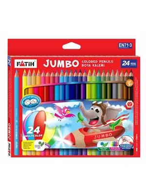 Fatih Jumbo 24 Renk Kuruboya Kalemi Tam Boy 33424